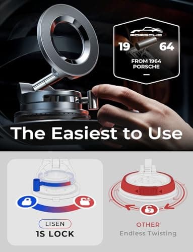 LISEN for Magsafe Car Mount, Magnetic Phone Holders for Your Car, Car Phone Holder Magnetic, Car Accessories for Women Men Ford Jeep Truck BMW, Gifts for iPhone 17 Pro Max 16 15 14 13 12 view 5
