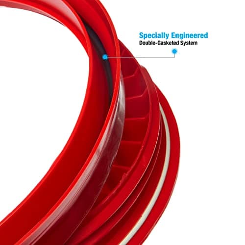Gamma Seal Lids for 3.5, 5, 6 and 7 Gallon Buckets – Pack of 6 Red Gamma Lids – Food Grade BPA Free Reusable Lids, Made in USA view 3