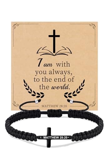 Sistble Christian Gifts Cross Bracelet for Men Easter Baptism Religious Gifts for Women Handmade Braided Bracelets Inspirational Confirmation Gifts for Teenage Girl Boys Jewelry — image 1