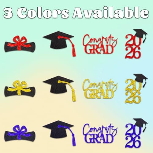 Oeyliz Graduation Cupcake Toppers 2026 Graduation Theme Cupcake Toppers Glitter 2026 Grad Cap Congrats Grad Diploma Cupcakes Toppers 24 PCS For 2026 Graduation Cake Decorations Supplies Red view 7
