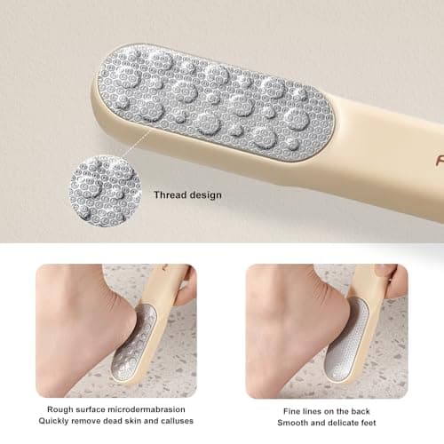 VISDOLL Double-Sided Stainless Steel Foot File, Foot Callus Remover & Foot Scrubber, Professional Pedicure Tool for Dry & Wet Feet, Fast Hard Skin & Dead Skin Remover with Non-Slip Grip, Orange view 4