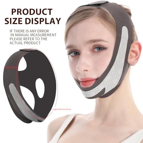 CGYISOL Graphene V Line Lifting Mask, Face Lifting Strap for Sleeping, Reusable & Adjustable Chin Strap for Jawline Lifting, Double Chin Lifting Straps for Women, Black view 2