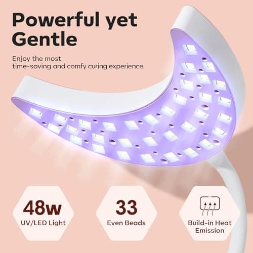 modelones UV LED Nail Lamp, Gooseneck UV Light for Gel Nails, 48 W Nail Light for Gel Polish with 3 Timers and LCD Display, LED Lamp for Fast Curing Gifts for Women Girls view 6