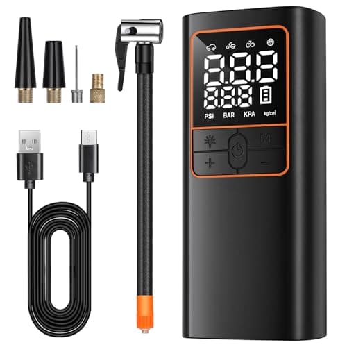 150PSI Cordless Air Compressor - Tire Inflator with Auto Shut-Off, Rechargeable Battery & LED Light, Fast Inflation for Car Tires, Motorcycle, Bike, Sports Equipment, Ball, Air Mattress — image 1