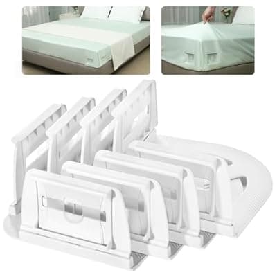 Sheet Holders - Bed Sheet Holders for Corners Heavy Duty Fitted Sheet Holders Keep Sheets Firm & Tight Bed Sheet Grippers Lock Bed Sheets Holders for All Mattress Sizes Bedsheet Clips Easy Setup
