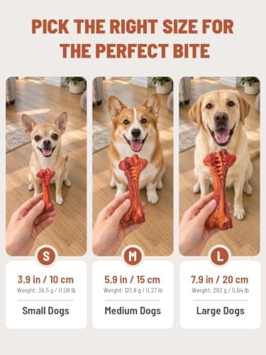 Dog Chew Toys for Aggressive Chewers Durable Natural Rubber Bone view 6
