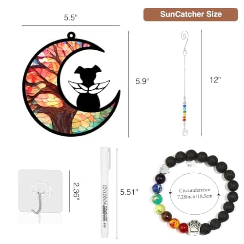 GDuolaPaws Dog Memorial Suncatcher Gift Package with Sympathy Card, Personalized Dog Grief Gift with Pet Name Date for Dog Loss, Pet Passing Away Gift for Dog Death (LifeTree) view 6