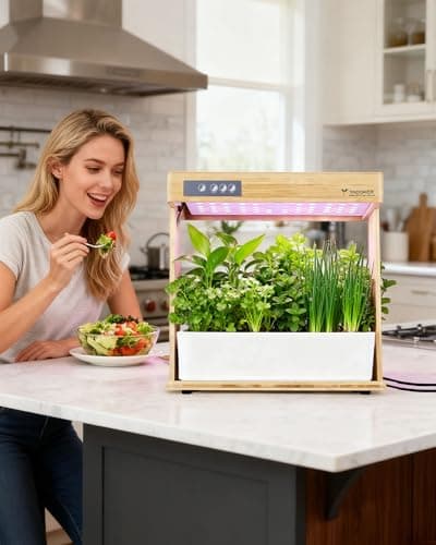 yadoker Indoor Hydroponic Garden System, 8 Pods Smart Growing Kit with LED Grow Light, Automatic Timer, Pump System & 3.5L Water Tank – Ideal for Herb Cultivation (No Seed) view 6