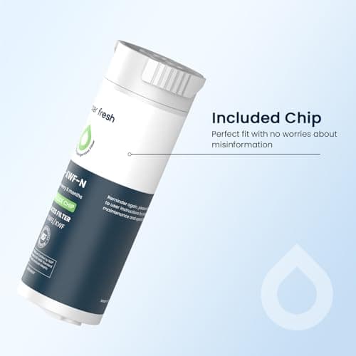 GLACIER FRESH Water Filter Compatible with XWFE (Built-in CHIP), Replacement for GE XWFE, XWF Refrigerator Water Filter NSF/ANSI 42 Certification Pack of 1 view 2