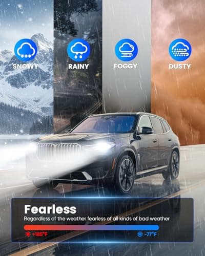 NOVSIGHT 𝐇𝟏𝟏 Fog Light Bulbs - 70000LM Ultra Bright 𝐇𝟏𝟏/𝐇𝟗/𝐇𝟖 Fog Bulb, 100,000+ Hours Lifespan, Automotive High/Low Beam LED Bulb With Cooling Fan, 6500K White, IP68 Waterproof, Pack of 2 view 6