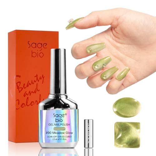 SAGEBIO Cat Eye Gel Nail Polish with Magnet Stick, 15ml Magnetic Gel Polish, Create Stunning 3D Effect for DIY Manicure, Long-Lasting & Chip-Resistant 04 — image 1