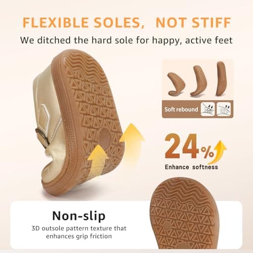 WIDE TOE BOX Little Girls Mary Jane Dress Shoes Toddler Ballet Flats for Girl Party School Shoe view 6