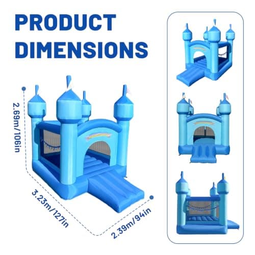 Bounce House Inflatable Bouncy Castle Jump and Slide Toy for Kids Outdoor view 2