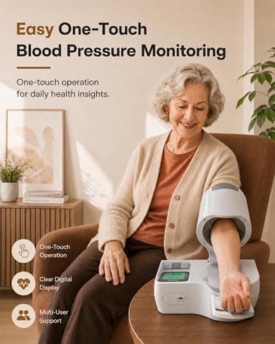 Blood Pressure Monitor for Home Use, No-Wrap Barrel-Type Upper Arm view 2
