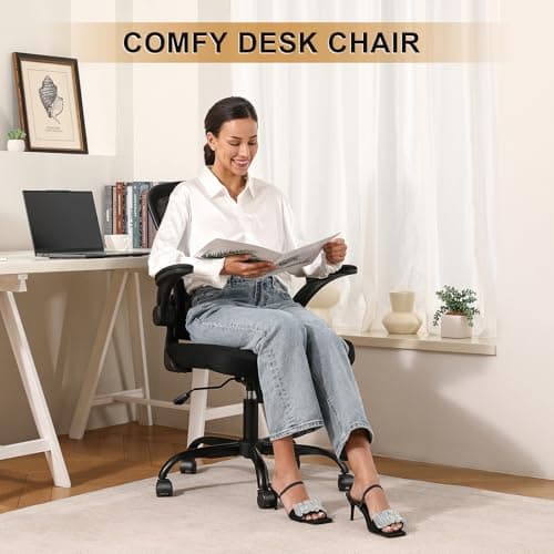 Office Chair, Ergonomic Desk Chairs 330LBS Capacity High Back Mesh Computer Chair with Flip-up Armrests, Comfy Work Chair with Adjustable Lumbar Support, Rolling Chair view 6