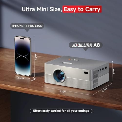 [Electric Focus] Mini Projector with WiFi and Bluetooth, Native 1080P Portable Projector Supported 4K, 15000L Outdoor Projector for Home Theater, Compatible with iOS, Android, TV Stick, HDMI, USB view 6