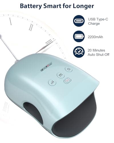 CINCOM Cordless Hand Massager with Heat and Compression, Blue view 5