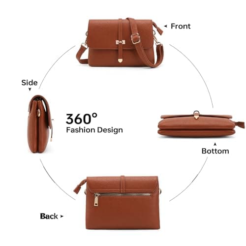 Goinsound RFID Crossbody Purse for Women Minimalist Vegan Leather Cell Phone Purse for Going Out view 7