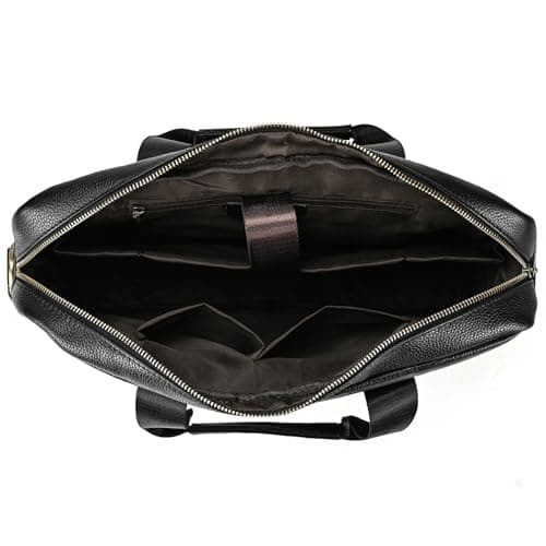 LUUFAN 15.6inch Leather Briefcases Laptop Messenger Bags Business Satchel Office Travel Computer Handbag for Men view 7