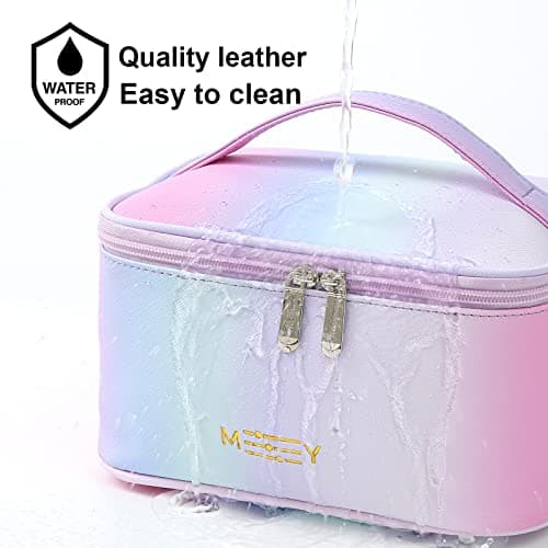 KITENROM Travel Makeup Bag, Cosmetic Bag for Women, Medium, Rainbow Pink view 5
