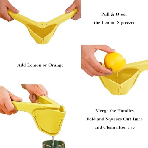 Juice Squeezer Handheld Lime Juicer Squeezer Effortless Juice Presser Small Manual Fruit Squeezer Citrus Press Folds Flat Design For Saving Space Strorage, Easy to Use for Lemon, Lime, Cirtus, Orange view 2