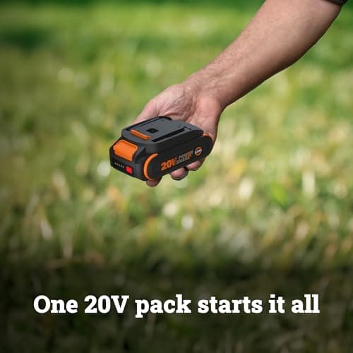 WORX Cordless Lawn Edger, 7'' Grass Edger with 3 Depth Settings, 20V Trencher with Dual Wheels & Brushless Motor, 4.0 Ah Battery & Charger Included, WG898 view 2