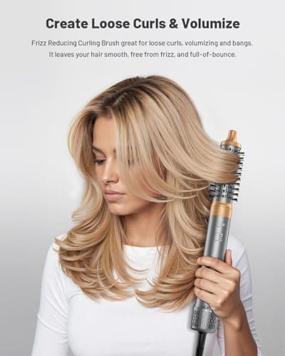 Hot Air Styler & Hair Styler- High-Speed Hair Blow Dryer Brush, Fast Drying No Heat Damage Multi-Styler with Auto Wrap Curlers for Volumizing Curl Straighten Frizz-Free Styling with Travel Bag view 6