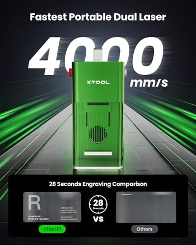 xTool F1 2-in-1 Dual Laser Engraver, Lightning Speed Portable Laser Engraving Machine, HD Laser Engraver for Jewelry, Metal, Wood, Leather view 3