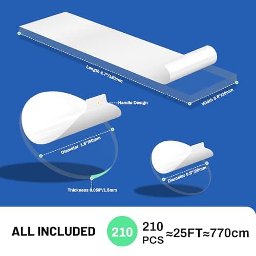 dosun Double Sided Heavy Duty Extra Strong Adhesive Tape -210pcs Nano Tape Sticky Adhesive Dots -Indoor/Outdoor General Purpose Mounting Tape for Securing Picture Frames, Carpets(25FT) view 5