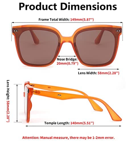 FEISEDY Retro Square Sunglasses Women Men Oversized Vintage Shades B4087 view 6