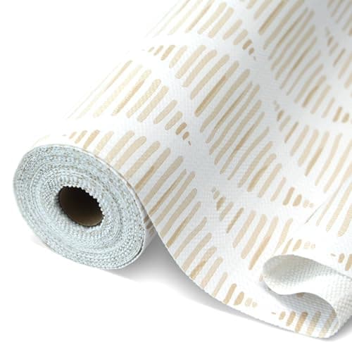 CLENAT Drawer and Shelf Liner for Kitchen Cabinets, 17.5" x 20FT Non-Adhesive Strong Grip Thickened Cabinet Liners for Shelves, Non-Slip Mats Shelving Paper Protect Cupboard, Dresser, Pantry | Beige — image 1