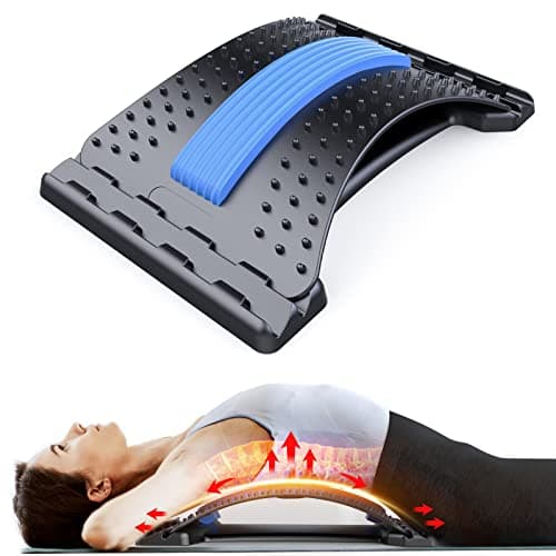 MINOLL Back Stretcher for Lower Back Pain Relief, Multiple Level Adjustable Arch Lumbar Back Cracker Board, Back Cracking Device, Back Massager for Scoliosis, Spine Decompression Support