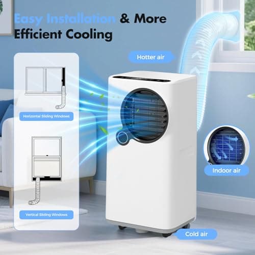 KINDOJIA 16000 BTU Portable Air Conditioner 6-in-1 with Cooling Dehumidifier Fan, Ultra Quiet, 24H Timer, Auto Shut Off, Child Lock, Oscillation, Remote Control for Home Bedroom Office view 6