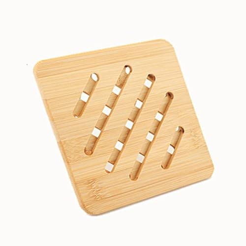 Natural Bamboo Ceramic Pot Tray Heat Bowls Insulation pad, Durable Anti-Hot Insulation pad for Hot Dishes, Bowl, Teapot, Hot Pot Holders Tray Soup Bowl Tray Table mat (7.87 * 7.87, Square) — image 1