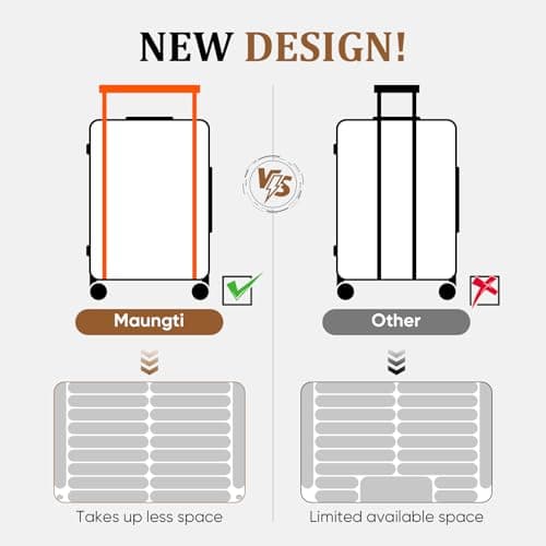 Maungti Luggage Sets, 2 Piece Suitcase set with wheels Tsa Lock 20/24 inchi Hardshell Waterproof Travel Suitcases luggage for Women/Men/Family（Black view 3