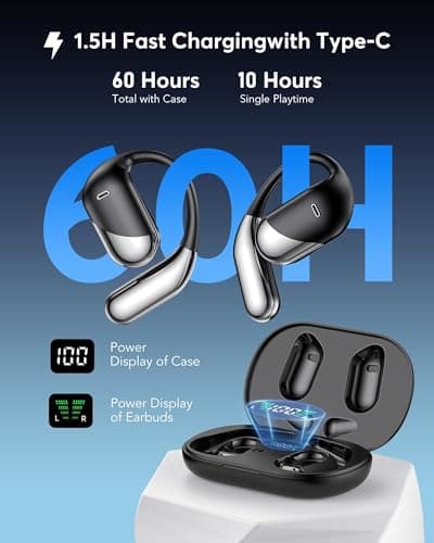 Paekole H7 AI Translation Earbuds: Real-Time 2-Way Language Translator Device, No Subscription Over Ear Translating Headphone(198+ Languages) for Face-to-Face & Travel, Audifonos Traductores - Black view 5