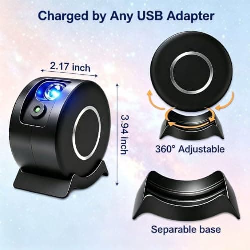 Galaxy Light Star Projector for Bedroom, 360° Night Light with Remote Timer view 2