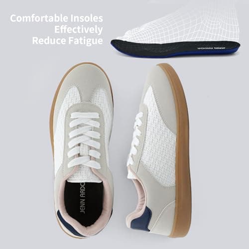 JENN ARDOR Low Top Sneakers for Women Lace-up Fashion Tennis Shoes Casual Slip On Sneaker Padded Non Slip Footwear for Work, Walking, Everyday Wear view 5