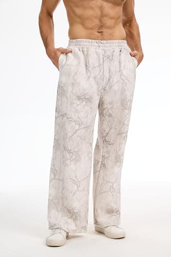 MSBESYOR Mens Baggy Camo Graphic Print Sweatpants Workout Athletic Joggers Pants for Men Wide Leg Hunting Sweat Pant view 3