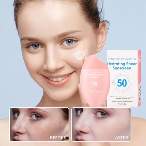 Sunscreen SPF 50+ 50g, Hydrating Sheer Face Sunscreen, Waterproof & Lightweight Water Gel, Non-Greasy, No White Cast, for Sensitive Skin Daily Use view 3