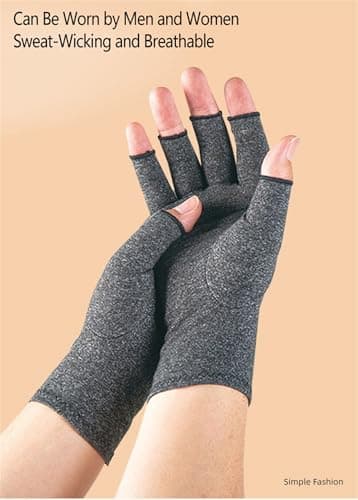Premium Bamboo Gloves Fingerless Compression Wrap for Hand Pain and Osteoarthritis Men and Women view 3