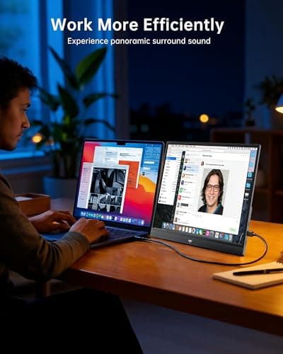 KTC Portable Monitor 15.6 Inch, FHD 1080P Travel Laptop Monitor Extender with USB-C HDMI, Ultra-Slim IPS HDR Display with Speakers, Second Monitor Screen for Laptop Phone Xbox Mac Switch, Black H15F9 view 4