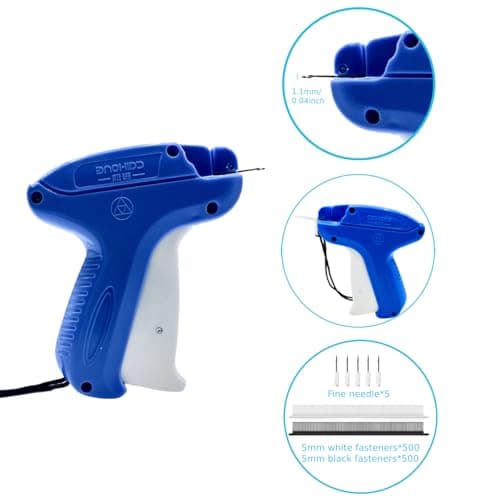 Stitch Gun for Clothes Stitchy - Quick Clothing Fixer Micro Sewing Gun Kit Hemming Sticky with 5 Fine Needle, 500 White Fasteners + 500 Black Fasteners view 5