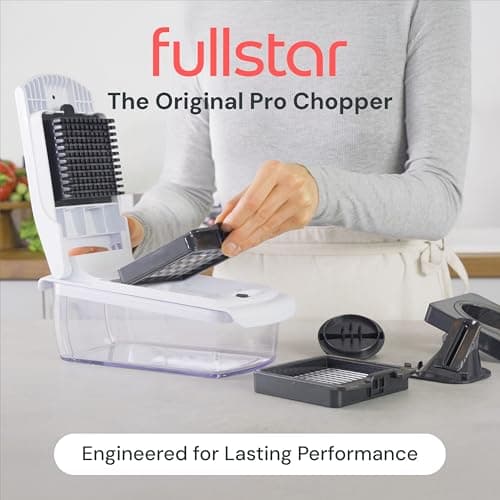Fullstar The Original Pro Chopper - Vegetable Chopper and Spiralizer, Food Chopper with Container, Fruit Slicer, Kitchen Gadgets & Gifts, Home Essentials (4 in 1, White) view 3