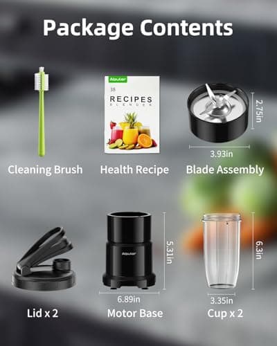 Blender for Smoothie, Abuler 1200W Personal Blender for Shake and Smoothies for Kitchen with 2 No-BPA 20oz Portable Cups, Single Serve Smoothies Maker Mixer for Juices, Nutritious Recipe view 2