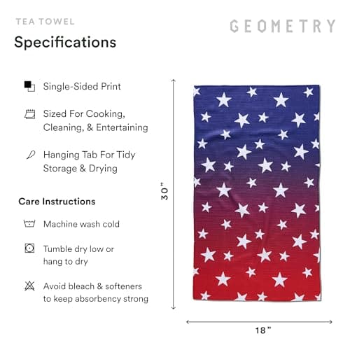GEOMETRY Kitchen Tea Towel - Quick Dry Microfiber Cloth Dish Towels for Kitchen Drying - Premium Quick Dry Towel (Gradient Star, 1-Pack) view 2