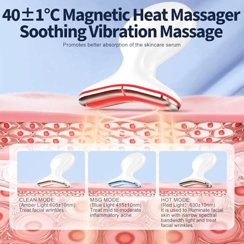 Red Light Therapy for Face, Multifunctional Face Massager with Micro-Current, LED Light Therapy & Vibration, at-Home Skin Care Face Sculpting Tool for Wrinkles, Micro-Current Facial Beauty Device view 2