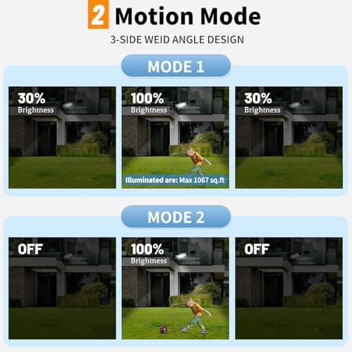 MATEPLUS Solar Lights Outdoor Waterproof 2 Pack, 6500k Solar Flood Light Dusk to Dawn, Solar Street Lights with Motion Sensor & Remote Control, LED Solar Parking Lot Lights for Yard, Ground, Garden view 2