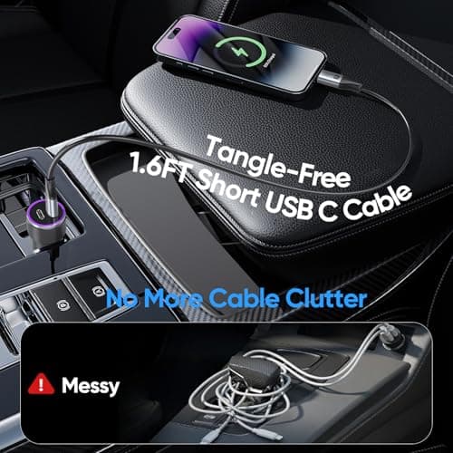 URELEGAN Short USB C Data Monitor Charging Cable 1.6FT 2-Pack,Slim USBC Portable Monitor Video Cable, Short USB 3.2 Gen 2 (8K/4K@144Hz,10Gbps,100W,) Camera,SSD,CarPlay/Android Auto,iPhone 15-17 view 3