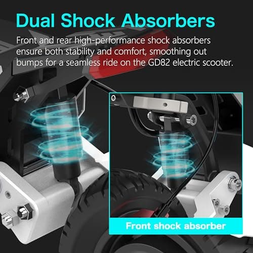 GD83 Off-Road Electric Scooter for Adults, 5600W Dual Motor, 60V 30Ah, Up to 50 MPH, 60 Miles Long Range, 11" Pneumatic Tires, Foldable Commuter E-Scooter view 6